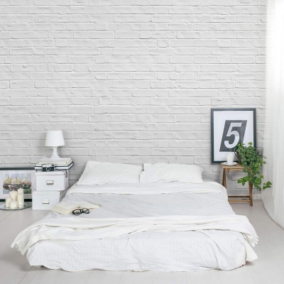 White Brick Wall Mural