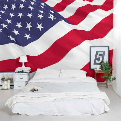 American Flag Bedroom Wall Mural
