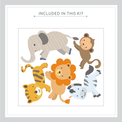 Safari Pattern Animals Printed Wall Decal Kit