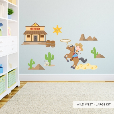 Large Wild West Printed Wall Decal