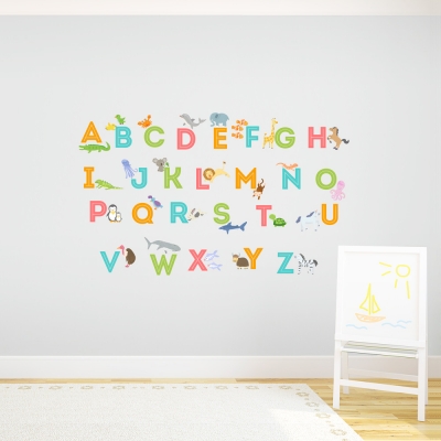 Alphabet Animals Printed Wall Decal