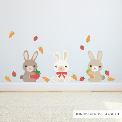 Bunny Friends Large Printed Wall Decal