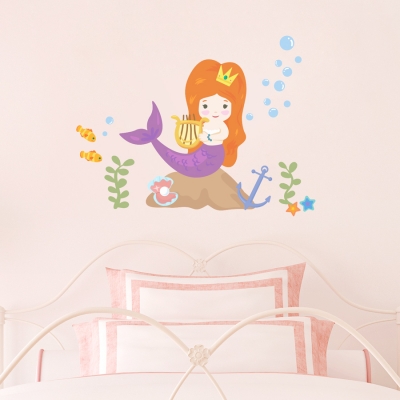 Cute Mermaid Printed Wall Decal