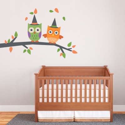 Halloween Owls Printed Wall Decal