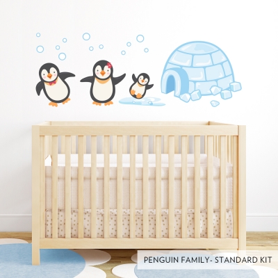 Penguin Family Printed Wall Decal