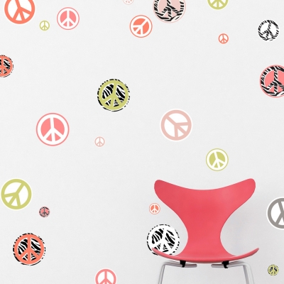 Peace Signs Printed Wall Decal