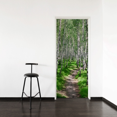 Birch Path Door Mural