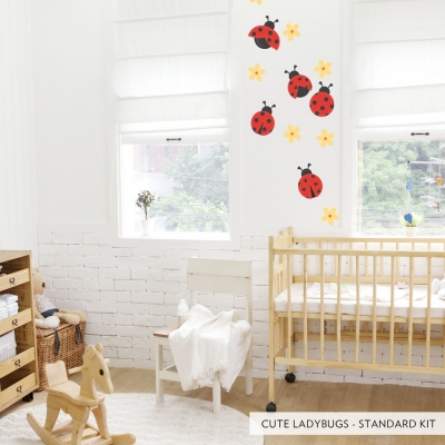 Cute Ladybugs Printed Wall Decal