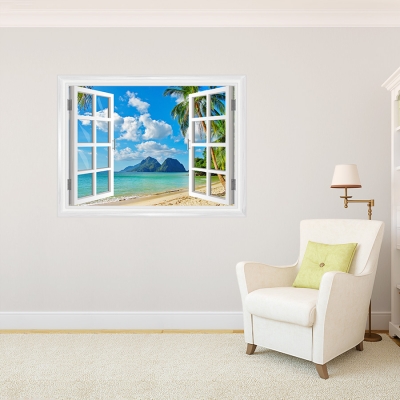 Island Paradise Faux Window Mural