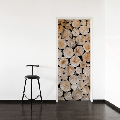 Wood Stack Door Mural