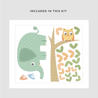 Elephant and Owl Printed Decal Kit