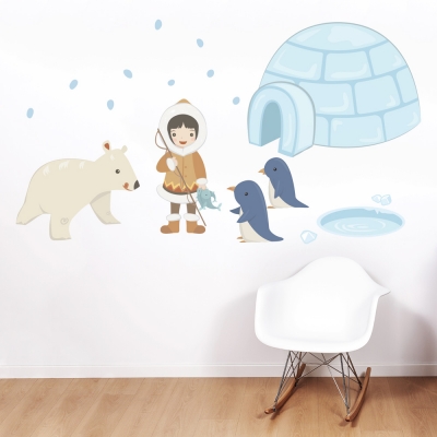 Eskimo Girl Printed Wall Decal