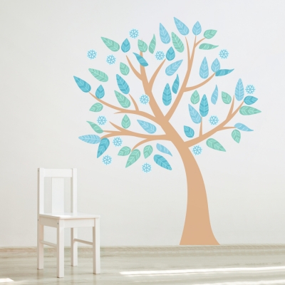 Four Season Tree Printed Wall Decal Winter