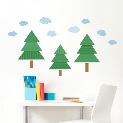 Pattern Pines Tree Printed Wall Decal
