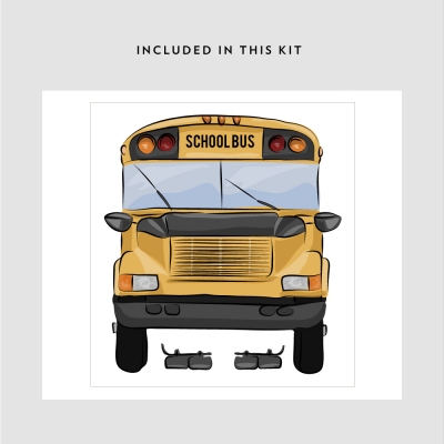 School Bus Printed Wall Decal Kit