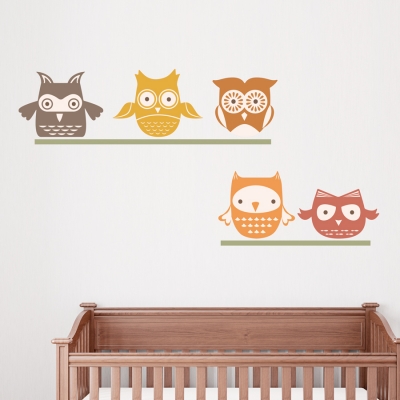 Woodland Owls Printed Wall Decal