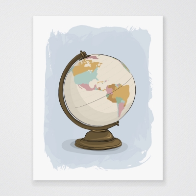 World Globe Art Print