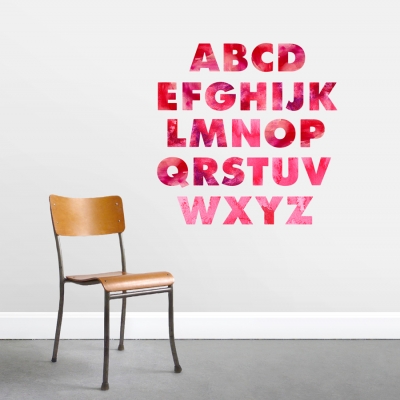 Watercolor Alphabet - Printed Wall Decal