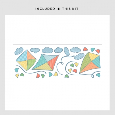 Patterned Kites Printed Wall Decal Kit