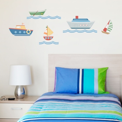 Sea Boats Printed Wall Decal