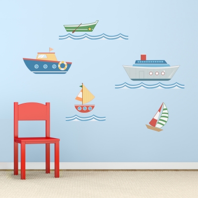 Sea Boats Printed Wall Decal