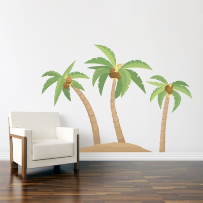 Palm Tree Island Printed Wall Decal