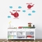 Helicopters and Clouds Wall Decal