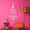 Keep calm and travel on wall decal