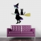 Cat, Broom, & Witch Printed Wall Decal