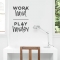 Work Hard Play Harder Wall Quote Decal