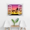 Palm Trees at Sunset Window Mural
