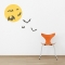 Moon and Bats Printed Wall Decal