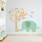 Elephant and Owl Standard Printed Wall Decal