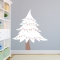 White Christmas Tree Printed Wall Decal