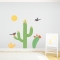 Cacti Birds Printed Wall Decal