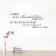Thousand Lives Quote Wall Decal