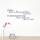 Thousand Lives Quote Wall Decal