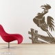 Rooster on a fence wall decal