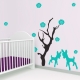 Deers and Blooming Flowers Wall Decal