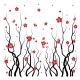 Red Blossom Flowers Wall Decal