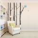 Birch Trees with Owl and Birds Wall Decal