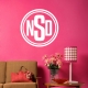 Circle monogram wall decal