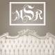 Rectangle Script Monogram Wall Art Decal