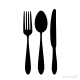 Cut-Sample: Dining Cutlery Silhouette Set Wall Art Vinyl Decal Sticker Quote