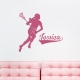 Female Lacrosse Player Custom Name Wall Decal