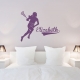 Female Lacrosse Player Custom Name Wall Decal