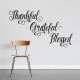 Thankful Grateful Blessed Wall Decal in Black