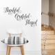 Thankful Grateful Blessed Wall Decal in Dark Grey
