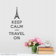 Keep Calm and Travel On Wall Quote Decal