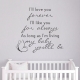 I'll love you forever wall decal quote